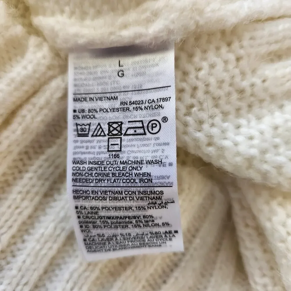Old Navy Sweater Women's Large Off White Pullover Scoop Neck NWT